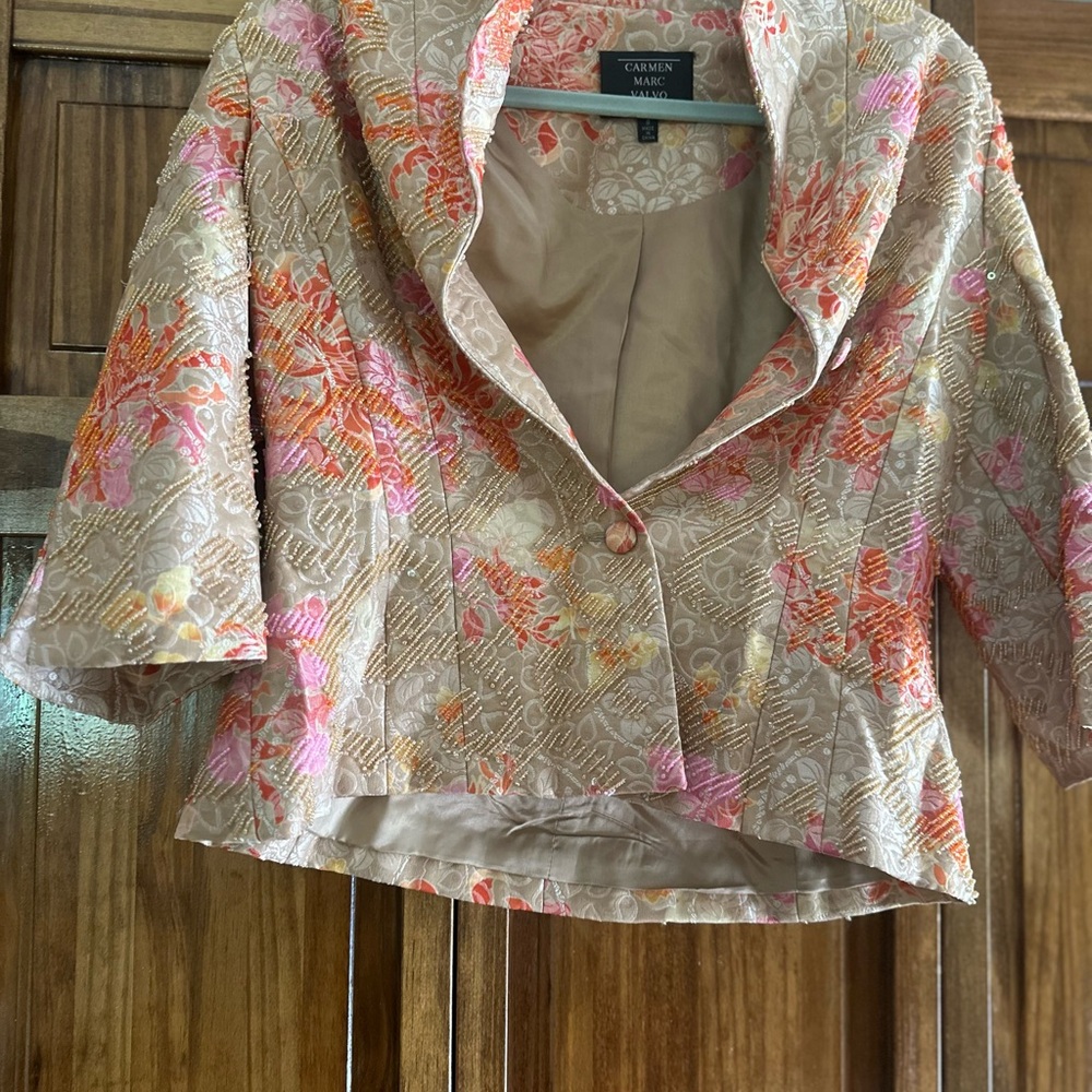 Carmen Marc Valvo Vibrant Floral Blazer